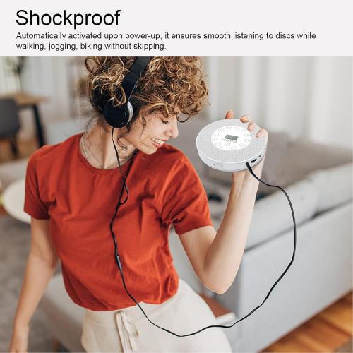 Portable CD Player with Speaker and Anti Skip CD Player for Car MP3 Compatibility Support Recording to USB Built-in Microphone (Black)
