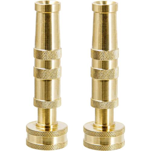 Twinkle Star Heavy-Duty Brass Adjustable Twist Hose Nozzle, 2 Pack, TWIS3432