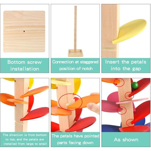 Wooden Music Tree Toy for Kids, Marble Ball Run Track Game for Toddlers, Marble Tree Educational Montessori Toy Boy Girl Gifts