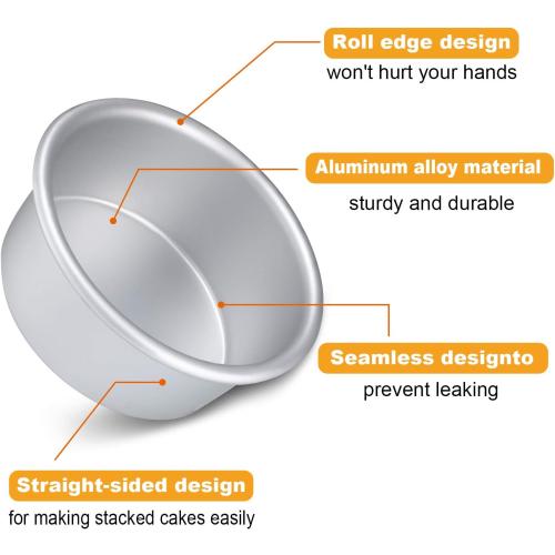Nuenen 12 Pcs Round Cake Pans Aluminum Round Mold Smash Cake Baking Cheesecake Pans for Home Party Baking Supplies (4 Inch)