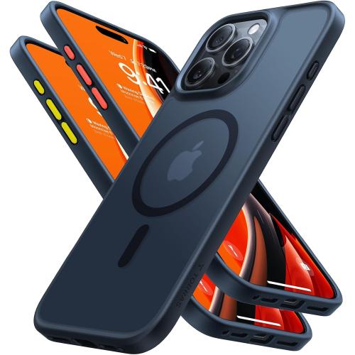 TORRAS Magnetic for iPhone 15 Pro Max Case Compatible with MagSafe, MIL-STD-810G Military Grade, Slim Translucent Phone Case iPhone 15 Pro Max Shockproof Anti-Scratch 6.7, Matte Black