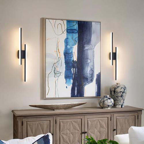 Modern Battery Operated Wall Sconce Set of 2,Dimmable Rechargeable Indoor Led Wall Sconce Lighting,Black Wireless Wall Lamps with Remote Control for Living Room Bedroom Bathroom Hallway