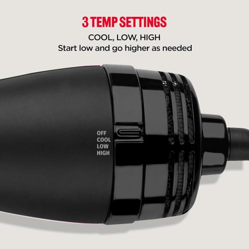 REVLON One-Step Volumizer Hair Dryer and Styler | Less Frizz, More Shine, and Less Heat Damage for Fast and Easy Salon-Style Blowouts, for All Hair Types and Lengths (Black)