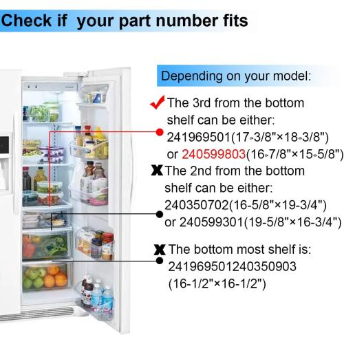 240599803 Refrigerator Shelf Frame (Without Glass) Crisper Pan Cover For Frigidaire (Electrolux) Refrigerator,Delicatessen Drawer Cover -AP4510710,1564725, 240599801