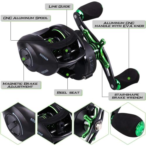 Sougayilang Speed Bass Fishing Rods, Porable Light Weight High Carbon 4 Pc Blanks for Travel Freshwater Fishing-Spinning & Casting