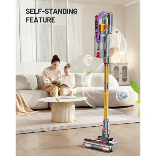 Cordless Vacuum Cleaner, 550W/45KPA Self-Standing Vacuum Cleaners for Home, Max 60Mins Anti-Tangle Stick Vacuum with Aromatherapy, Dual-Handheld Lightweight Vacuum for Pet Hair, Carpets, Hardwood