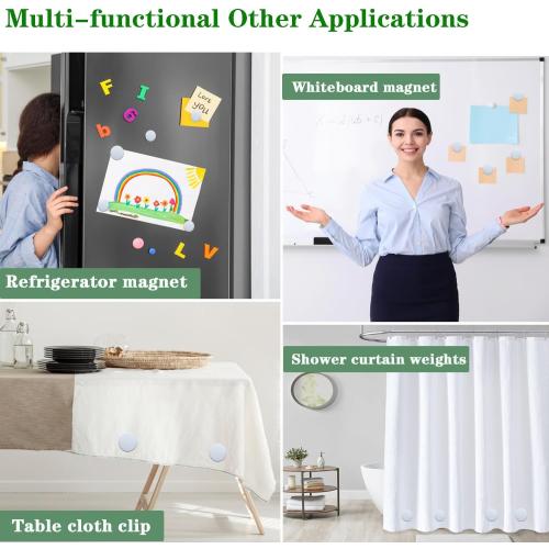 3 Sets Shower Curtain Weights Bottom, Magnetic Heavy Duty Weights Premium Shower Curtain Liner Clips Added Weight, Work for Drapery, Tablecloth, Stop Shower Curtain Blowing in, White Weights