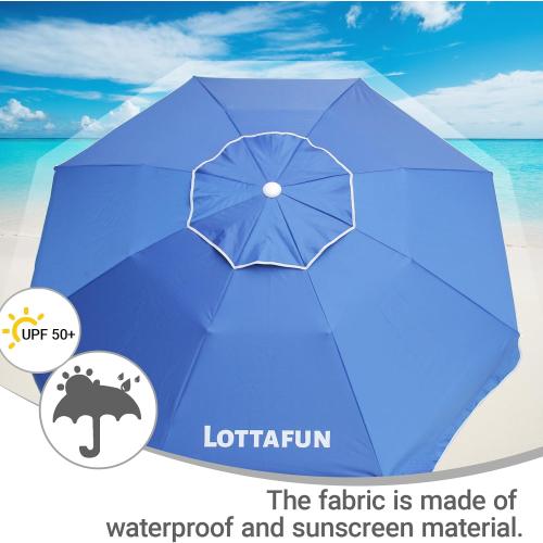 6ft Beach Umbrella - Heavy Duty Wind Resistant UV 50  Portable Sun Shade with Sand Anchor & Carry Bag, Outdoor Folding Umbrella for Beach, Pool, Patio, Garden (Dark Blue)