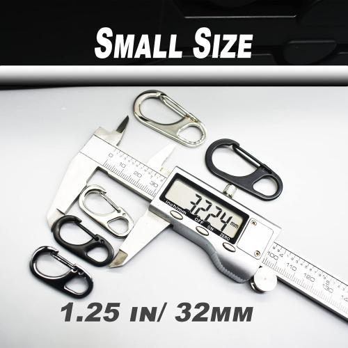 Small Carabiner Clips 1.25 inch/1.85 inch Snap Hooks with Fixed Eye Spring Gate Keychain Parocord Rope Clasps Accessories