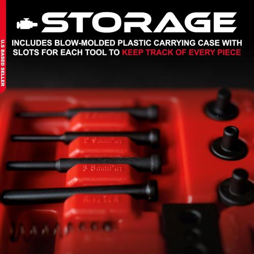 ABN Chain Breaker Tool Kit with Storage Case - 13 Piece Rivet and Roller Chain Link Removal Tool for 35 to 630 Motorcycle, Bike, ATV Chains