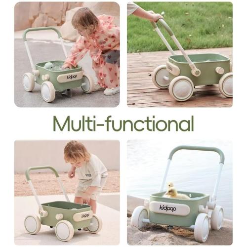 PULA Baby Push Walker with Wheels Toddler Wagon for First Learner Baby Toys 6-12 Months, 1 Year Old Birthday Gifts, Indoors and Outdoors (Red)