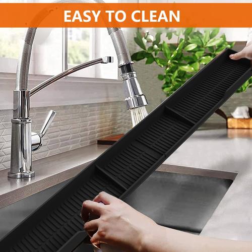 AWOKE Stove Top Shelf 30 Inch - Silicone Material Magnetic Shelf for Stove - 3 Functional Partitions Kitchen Spice Rack Organizer-Black,Kitchen Gadgets Storage Organization