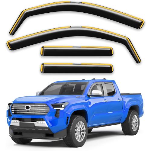 in-Channel Window Visors Rain Guards for Toyota Tacoma 2024-2026 DoubleCab