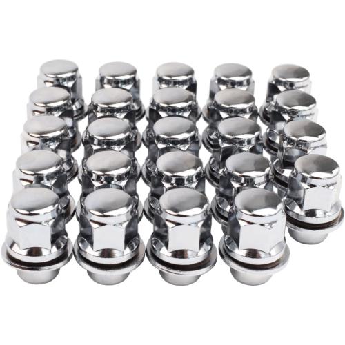 12x1.5 Lug Nuts 20 Pcs Chrome Closed End Mag Style Lug Nuts with Washer 13/16 (21mm) Hex Compatible with Toyota Camry/Corolla/Tacoma Lexus