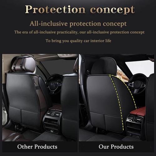 Crown Car Seat Covers Full Set, Premium Leather Waterproof Anti-Slip Automotive Interior Protector for Cars, SUVs, Pickup, Trucks & Sedans (Red)