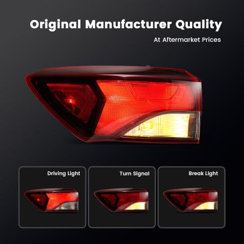 Tail Lights Compatible with 2021 2022 2023 2024 2025 Chevy Trailblazer LT LS L Outer Taillight Rear Turn Signal Brake Lamp Assembly w/Harness and Bulbs Replace 42825751 (Left Driver Side)