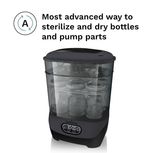 Baby Brezza Bottle Sterilizer and Dryer Advanced – 33% Faster - Largest Capacity Steam Sanitizer - Universal Sterilization Machine for All Bottles   Pump Parts - HEPA Air Filter, Charcoal ‼️could be missing or broken parts ‼️also comes with scratches and stains ‼️