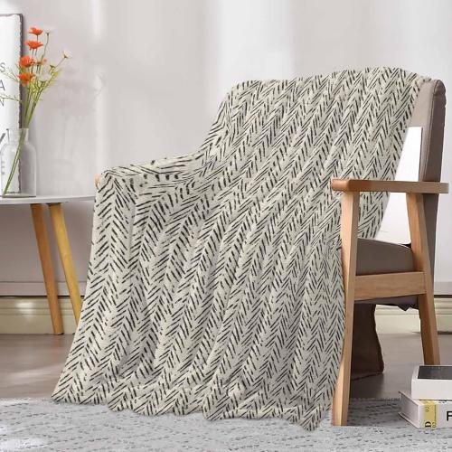 Brown Herringbone Art Flannel Throw Blanket Fleece Blankets,Abstract Geometric Striped on Linen Soft Warm Cozy Throws Lightweight Fuzzy Blanket for Sofa Couch Bed Car All Season Use,32x48in