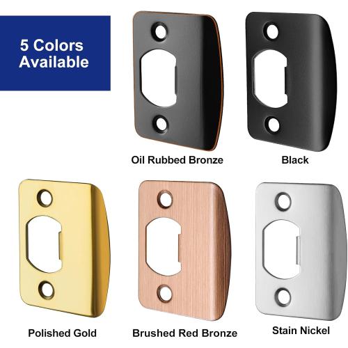 Black Door Strike Plate 2-1/4 x 1-3/4, Standard Size, 4 Pack