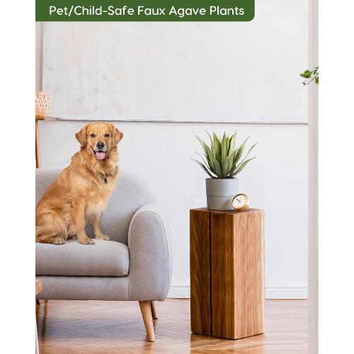 Velener Artificial Outdoor Agave Plants, Green Outdoor Faux Plants with Broad Sword-Shaped Leaves, Small Size UV Resistant Fake Agave Plants for Indoor and Outdoor Decor(14 Inch)-2 Pack