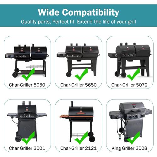 Criditpid Grill Grates Replacement for Char Griller 5050, 5650, 2121, 3001, 5072, 2123, 3072, 2828, 3030, 4000, King Griller 3008 5252, 19 3/4 Cast Iron Cooking Grid for Chargriller Duo 5050 Parts