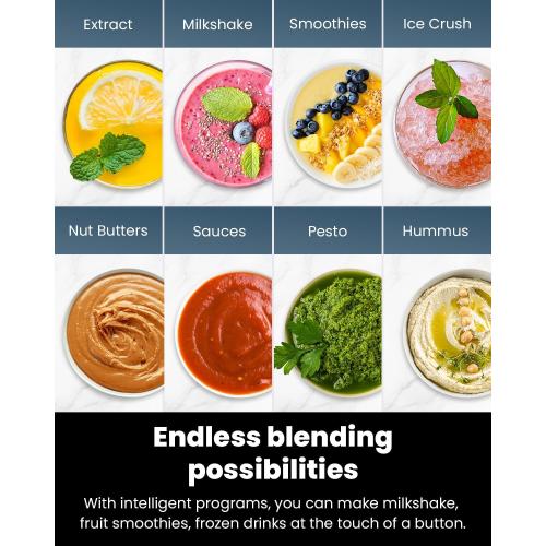 GDOR Professional Blender for Smoothies, 5 Functions, 1200 Peak Watts Smoothie Blender, 52 Oz Glass Jar & 24 Oz To-Go Cup Combo, Ice Crushing & Frozen Fruit, Self-Cleaning, Black