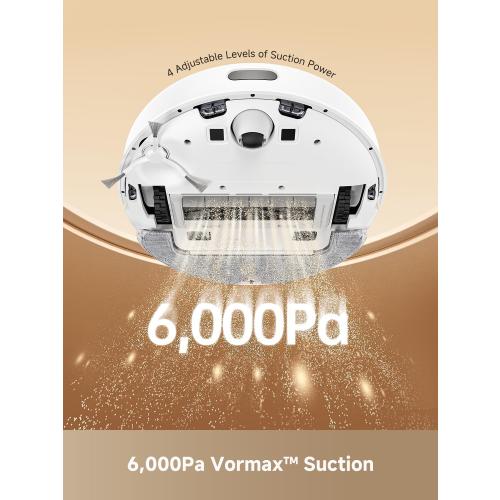 DREAME D10 Plus Gen 2 Robot Vacuum and Mop with Self Emptying Base for 90 Days of Cleaning, 6000 Pa Suction and LiDAR Navigation, Obstacle Avoidance, Wi-Fi Connected