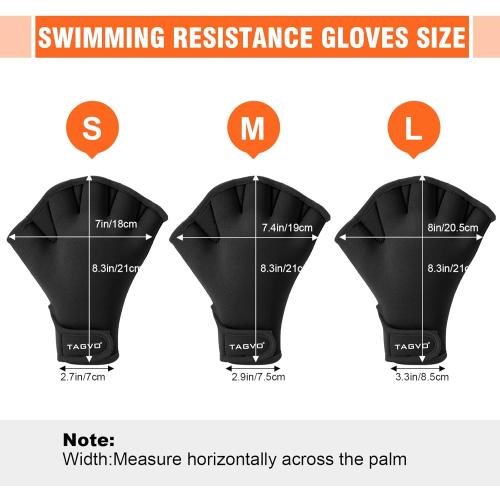 TAGVO Aquatic Gloves for Helping Upper Body Resistance, Webbed Swim Gloves Well Stitching, No Fading, Sizes for Men Women Adult Children Aquatic Fitness Water Resistance Training