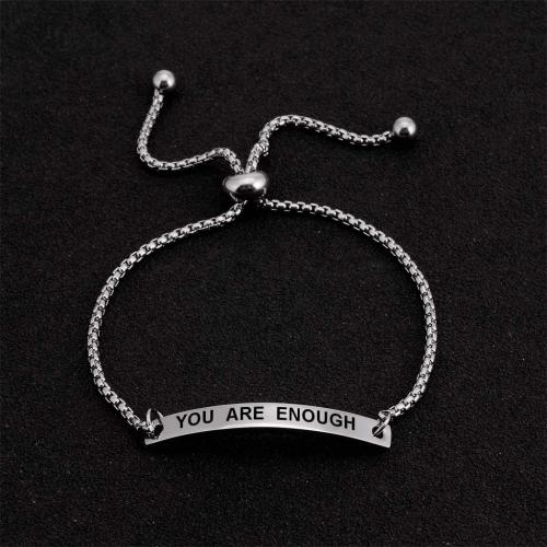 SOUSYOKYOSAM Women Bracelets for Women, Stainless Steel Inspiration Motivational Jewelry Gifts for Girl