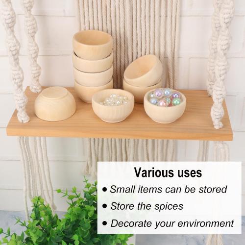 30 Pack 2.2 Inches Round Wooden Bowls, Unfinished Mini Wood Bowls for Condiments, Sauces, Dips, Nuts, and Snacks