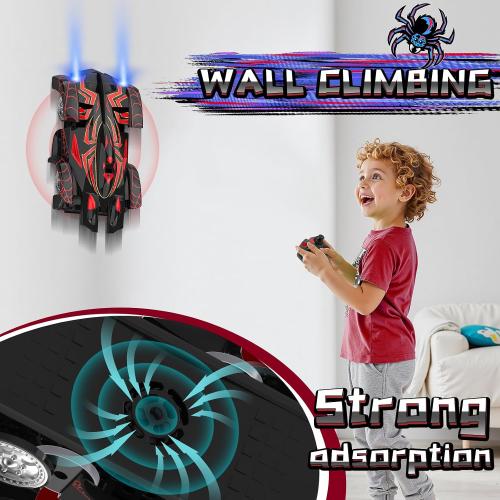 Wall Climbing Remote Control Car with Headlight | 360° Rotating RC Stunt Car, Rechargeable RC Cars Toys for 3 4 5 6 7 8-12 Year Old Boys Girls Kids