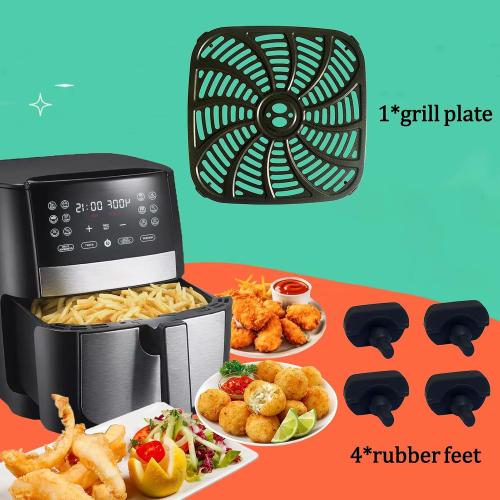 Square Air Fryer Crisper Plate for 8QT Gourmia GAF826 Air Fryers, Premium Nonstick Air Fryer Grill Plate Pan Rack Tray Insert Grate Grid Shelf for Gourmia 8QT Air Fryers, Dishwasher Safe