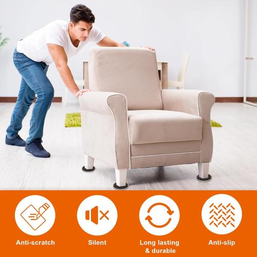 10PCS Furniture Sliders, 3 1/2 Furniture Sliders for Hardwood Floors, Reusable for Carpet, Heavy Duty Furniture Movers Sliders, Carpet, Floor Protectors (Beige)