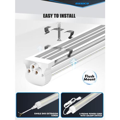 6 Pack Size 50w 4ft Led Shop Light, Super Bright 7500lm 5000k V Shape 4' Led Shop Lights, Linkable 4 Foot Led Shop Lights for Garage Warehouse, Supermarket, Basement, Barn, Storage Area