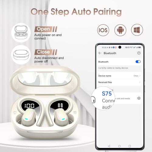 AI Translation Earbuds Real Time, 164 Language Translator Earbud with Audio and Video Calls, 3-in-1 Buletooth 5.4 Translation Headphone with APP, 50H AI Ear Buds Translator Device for Business, White