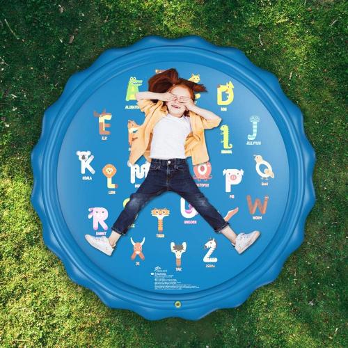 Jasonwell Splash Pad Sprinkler for Kids 60 Splash Play Mat Outdoor Water Toys Inflatable Splash Pad Baby Toddler Pool Boys Girls Children Outside Backyard Dog Sprinkler Pool for Age 1 2 3 4 5 6 7 8 9