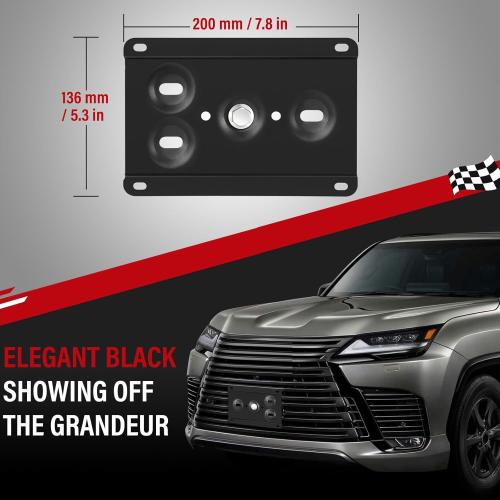 No Drill Front License Frame Compatible with Lexus 2015-up NX RX 2019-up UX Anti-Theft License Plate Grille Mount Holder Car Tag Covers Rust-Proof, Rattle-Proof Car Accessories