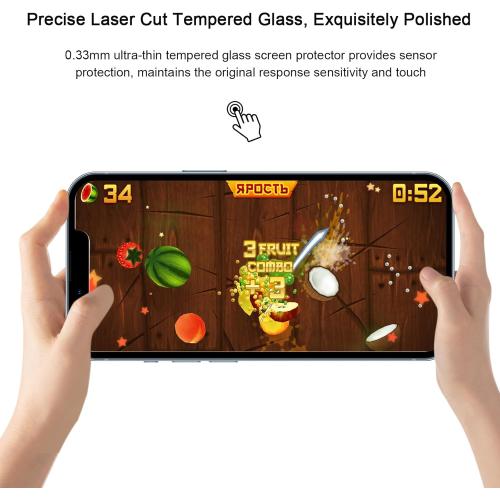 SIBEITU 3 Pack Screen Protector for iPhone 14 Plus with 3 Pack Camera Lens Tempered Glass Protector, 6.7 Inch HD Clear Tempered Glass Film 9H Hardness Full Coverage, Anti-Scratch, No Air Bubbles