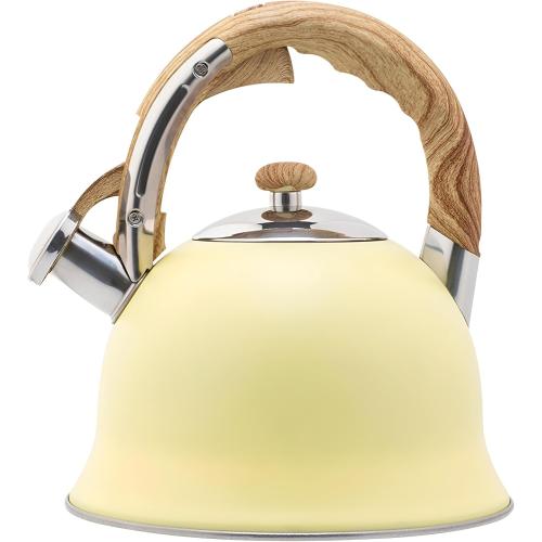 Tea Kettle Stovetop,3.5L Stainless-Steel Whistling Tea Kettle With Lid, Works For All Stovetops,Perfect Tea Pots for Stove Top for Preparing Hot Water for Coffee or Tea (Yellow)
