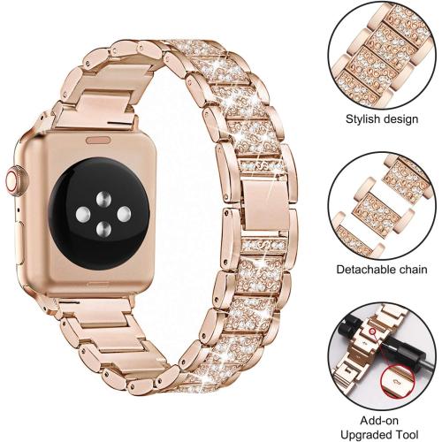 Mesime Compatible for Apple Watch Band with Screen Protector Case, Jewelry Replacement Bands 46mm 45mm 44mm 42mm 41mm 40 mm 38mm 2 Pack Protective Cover for iWatch Series 11/10/9/8/7/6/5/4/3/2/1/SE Women