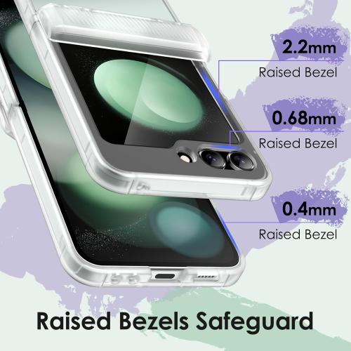 JETech Case for Samsung Galaxy Z Flip 5 2023 with Hinge Protection, Heavy Duty Rugged Protective Hard PC Phone Cover, Anti-Fingerprint Matte Finish (Frosted Clear)