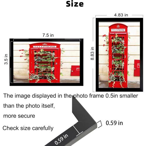 SESEAT 4x8 Picture Frame Black, Photo Frames for Desk or Wall Gallery Display, 1 Pack