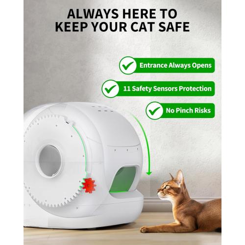 PETKIT PuraMax 2 Automatic Self-Cleaning Cat Litter Box, App Control Automatic Litter Box with Safety Sensors, Odor Free & Anti-Leakage Basic Bundle Includes Trash Bags,2.4G WiFi & Low Entrance