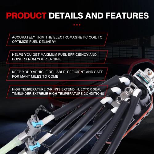 FJ503 Spider Fuel Injectors 6 Cylinder Compatible with Chevy Silverado