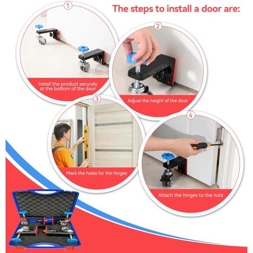 Dolly Kit with Wheels - Interior Door Install Tools for Most Pre-Hung or Slab Doors, Plywood Dolly Protect Your Back Commercial & Residential Use (Black)