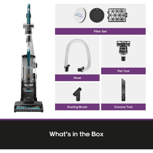 Eureka FlexReach Plus Bagless Upright Vacuum Cleaner for Home,Pet Vacuum for Carpet and Hard Floor, Lift-Up Vacuum with Flooring Type Sensor, HEPA Filter,Anti-Tangle, ‼️color is blue it’s medium dirt needs cleaning ‼️