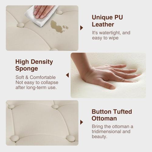 Size 51 Color White Storage Ottoman Bench,51-Inch Large Storage Bench for Bedroom End of Bed, 30 Gallons Faux Leather Ottoman with Storage for Bedroom, Living Room, Entryway, Cream White