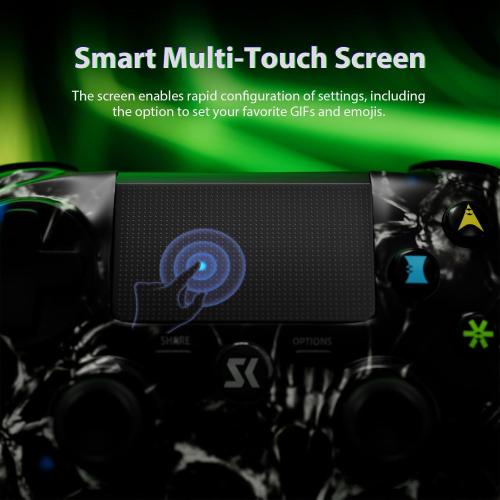 Controller for PS4, Wireless Controller Black for Sony PlayStation 4/Slim/Pro, Remote Control with Double Vibration/6-Axis Motion Sensor/Sensitive Touch Pad/Speaker & 3.5mm Audio Jack/800mAh Battery