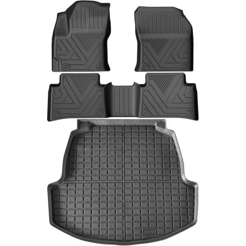 Floor Mats & Cargo Liner Custom Fit for 2020-2024 2025 Toyota Corolla/Corolla Hybrid Sedan (Not for Hatchback) All Weather Protection TPE Rubber Floor Mats Full Set Automotive Accessories, Black