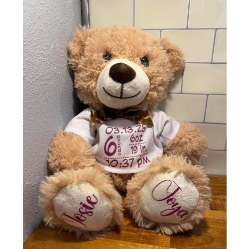 6 Teddy Bears Bulk Small Stuffed Bears Pack for Christmas Valentines Baby Shower Party Decorations Centerpieces Favors Light Brown